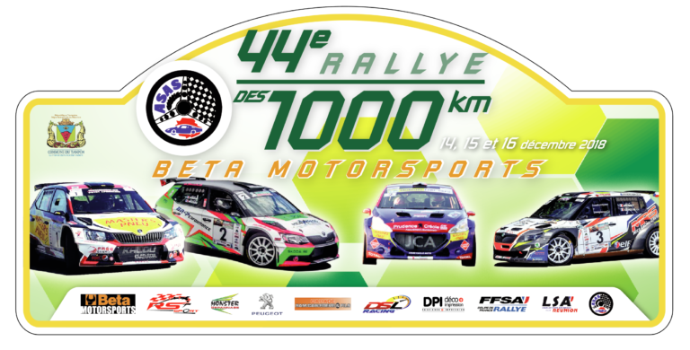 RALLYE DES 1000 KM – VILLE DU TAMPON REPORTE LES 14, 15 ET 16 DECEMBRE 2018.